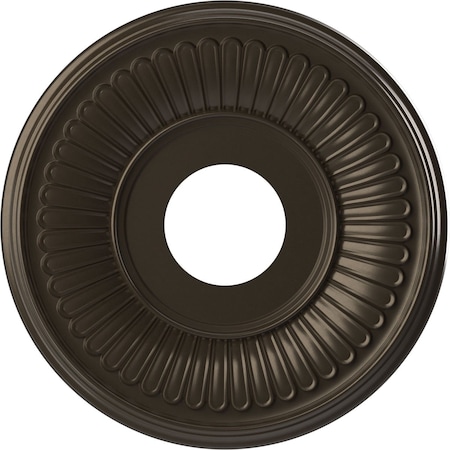 Ekena Millwork Berkshire PVC Medallion (Canopies up to 5 3/4"), 13"OD x 3 1/2"ID x 3/4"P, Metallic Dark Bronze CMP13BECDB